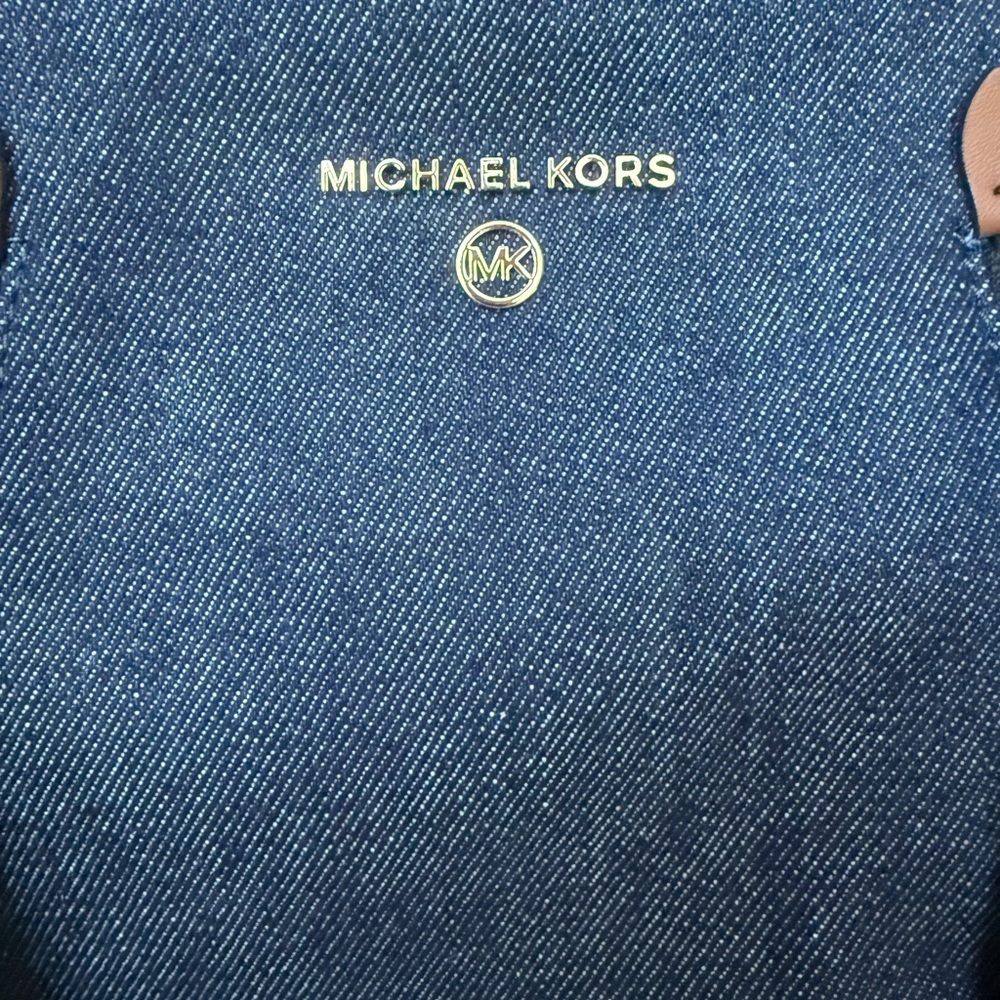 Michael Kors Brooklyn Medium Demin and Leather Backpack. - Picture 7 of 12